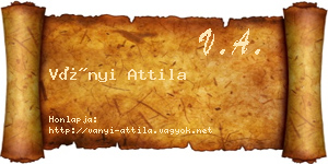 Ványi Attila névjegykártya