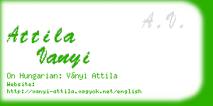 attila vanyi business card