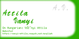 attila vanyi business card